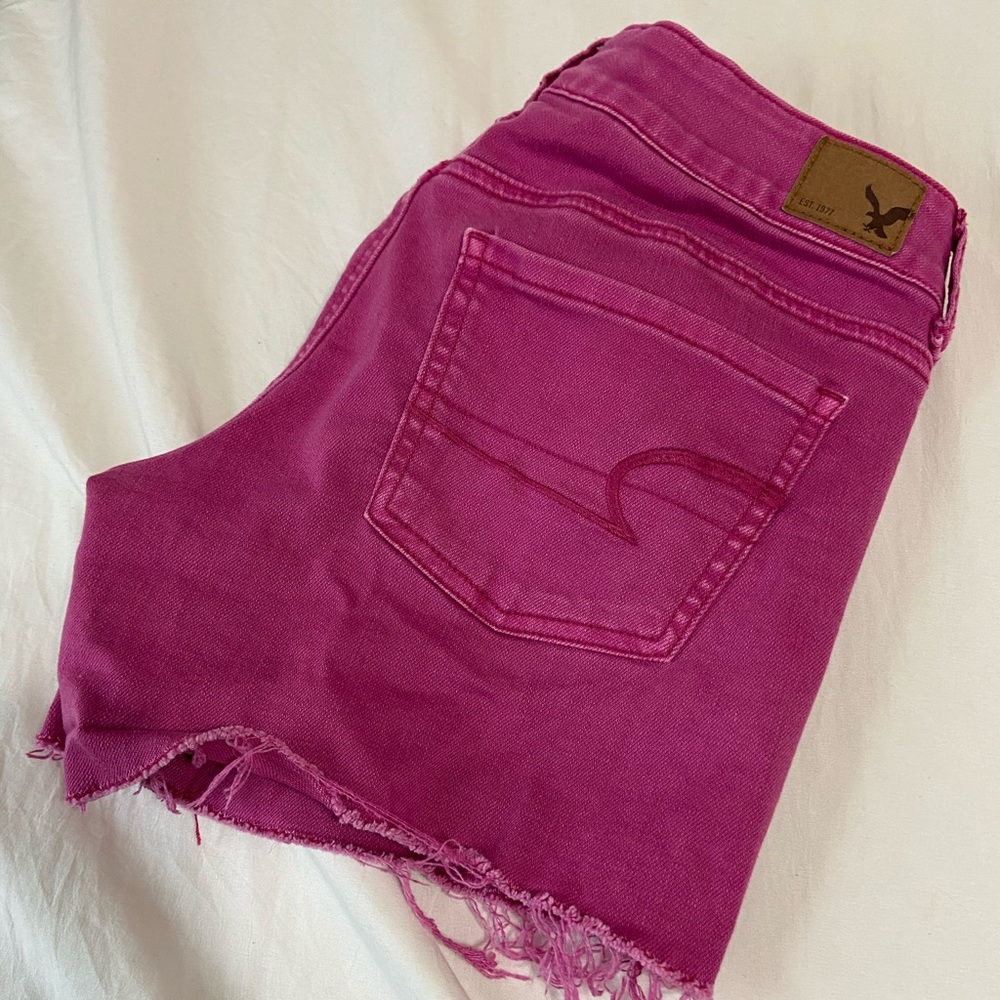 Pink American Eagle Jean Stretch Shorts